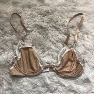 Calvin Klein Tan Lace Underwire Balconette Bra 32B